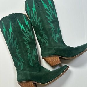 Dan Post Green Suede Heeled Boots